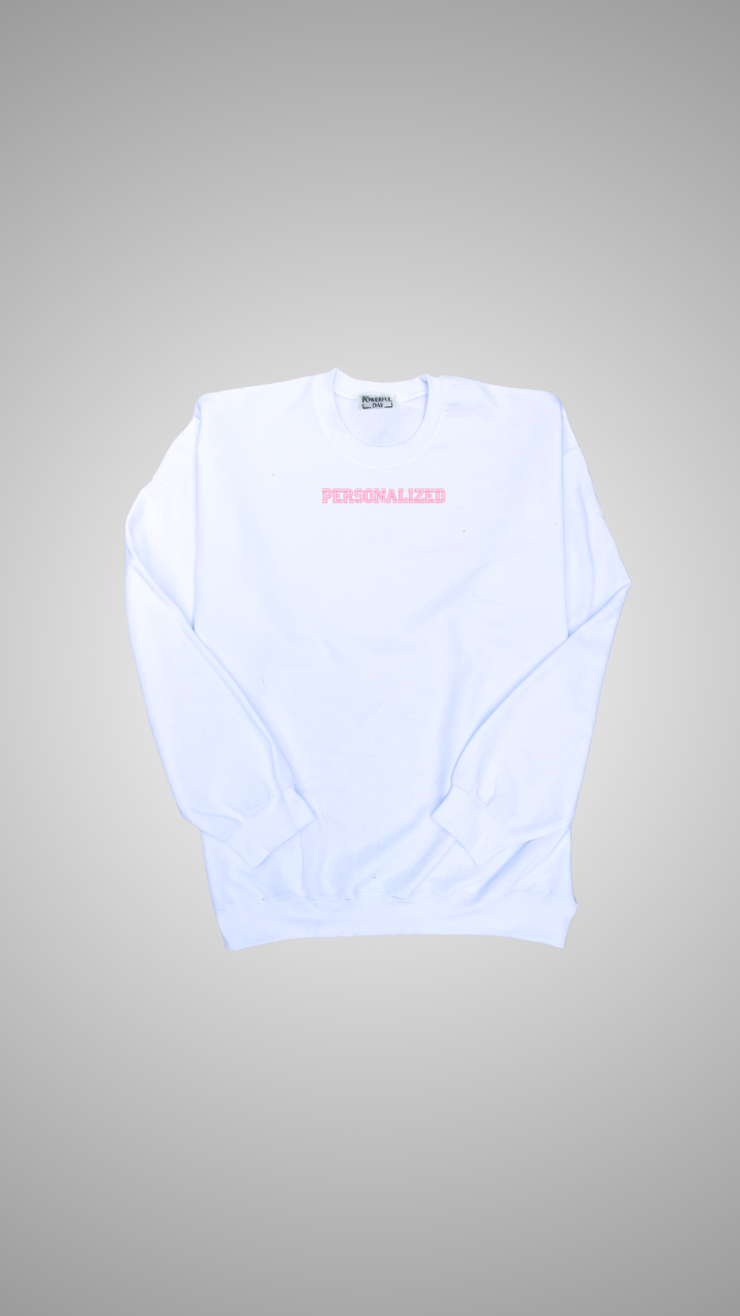 White Crew Neck Sweatshirt | Personalized