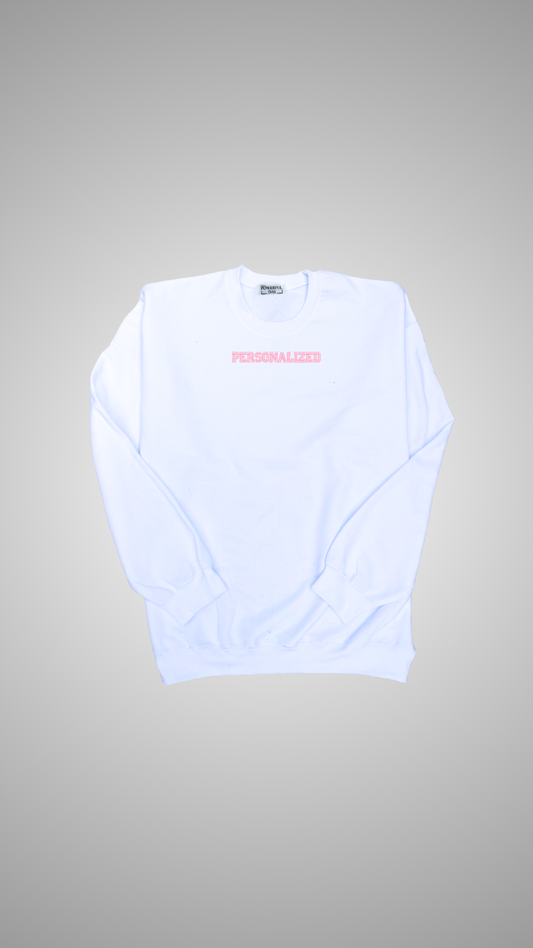 White Crew Neck Sweatshirt | Personalized