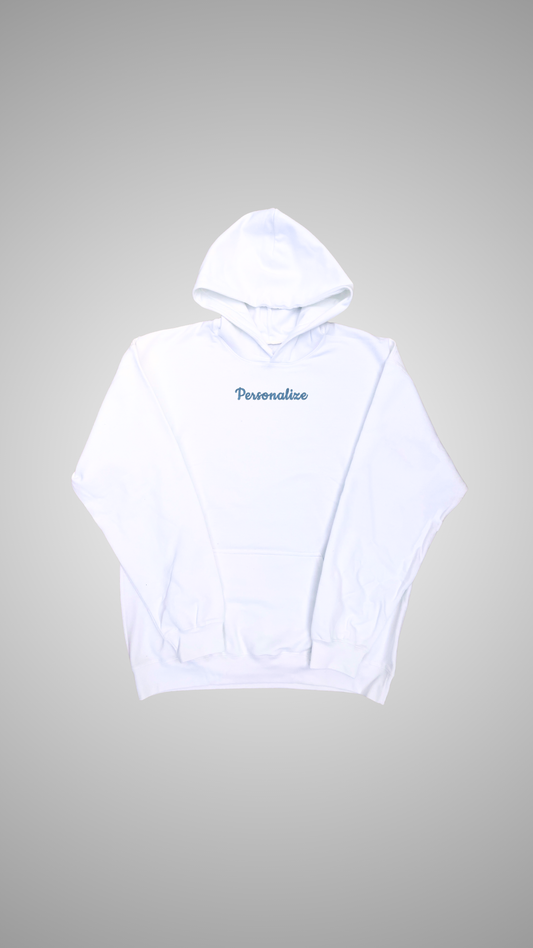 White Hoodie Sweatshirt | Personalized