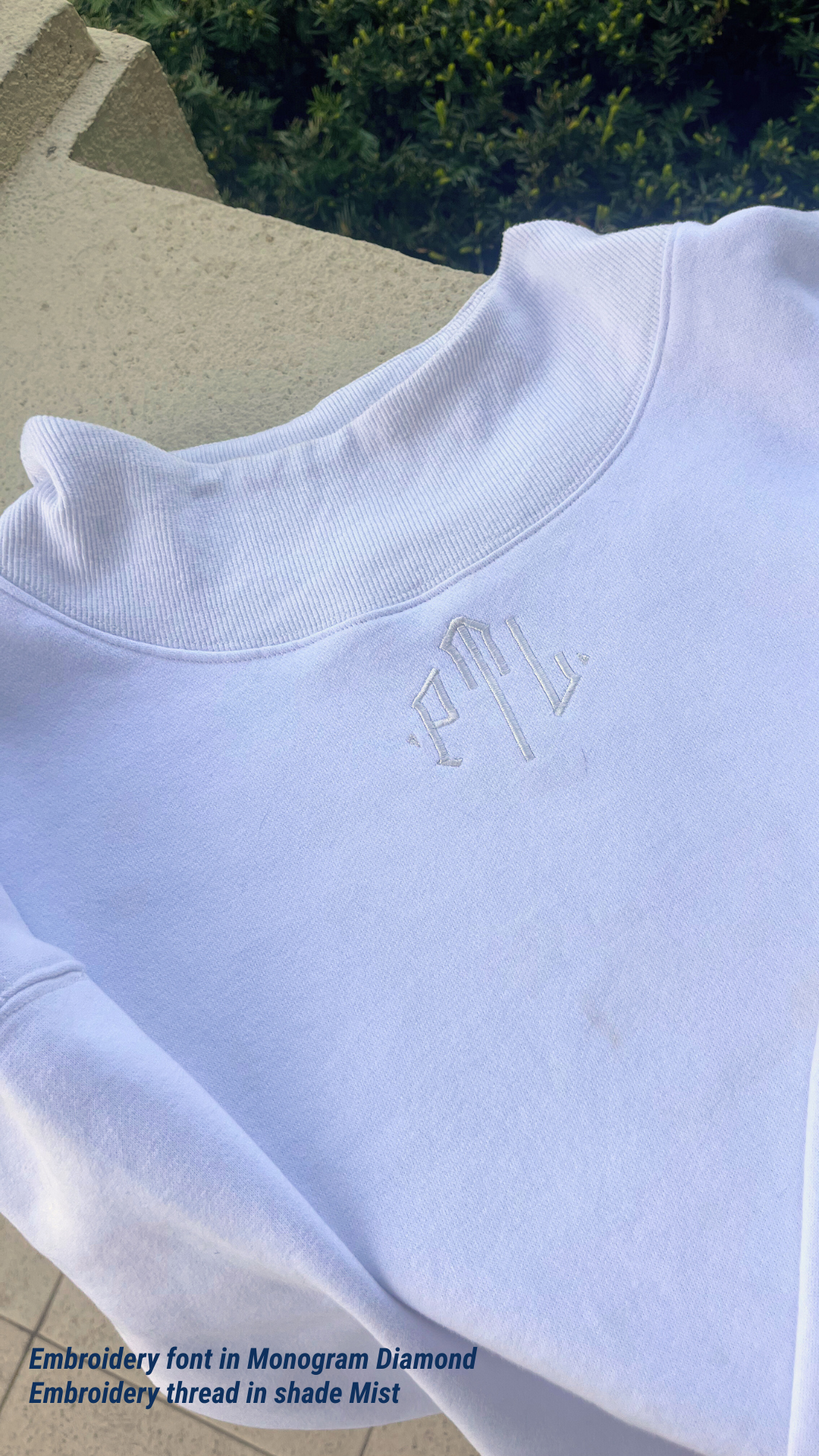 White Mock Neck Sweatshirt | Personalized