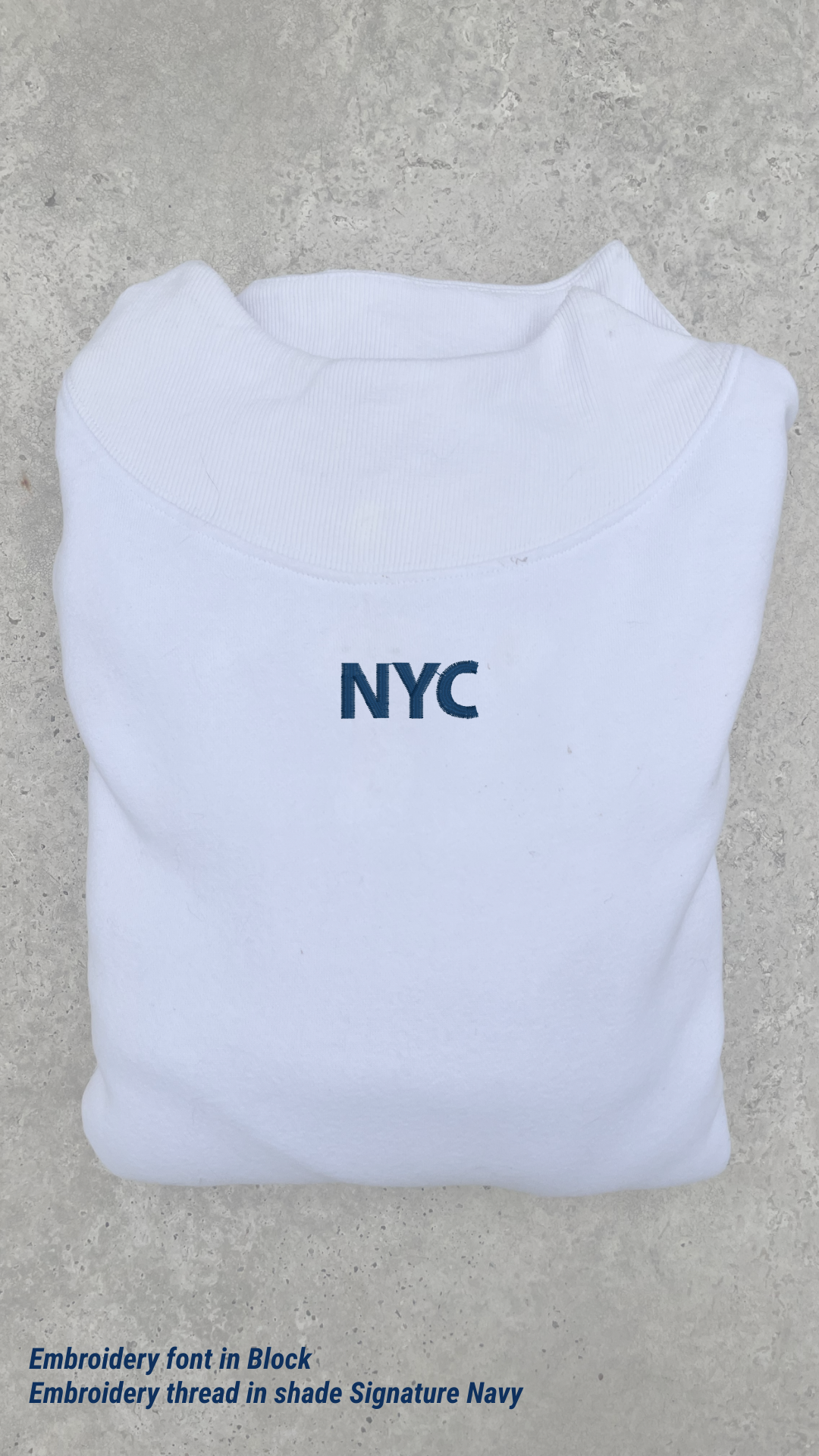 White Mock Neck Sweatshirt | Personalized